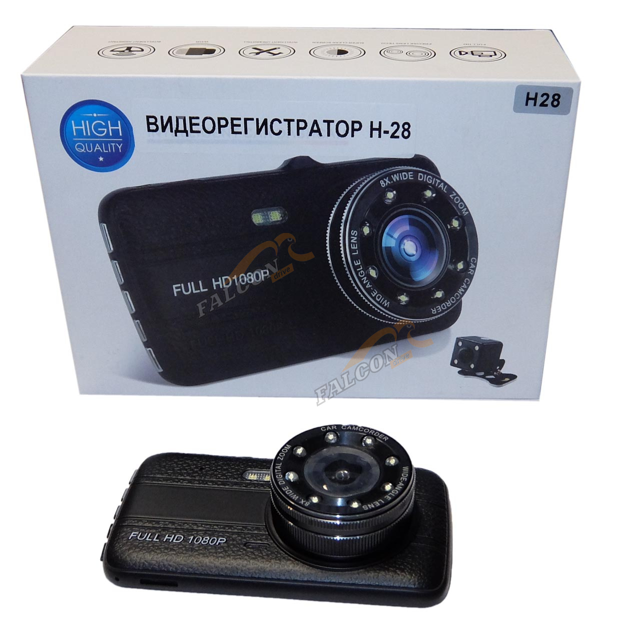 Видеорегистратор H28 (Вымпел) 3,9" TFT экран , Full HD (1920х1080) + камера заднего вида