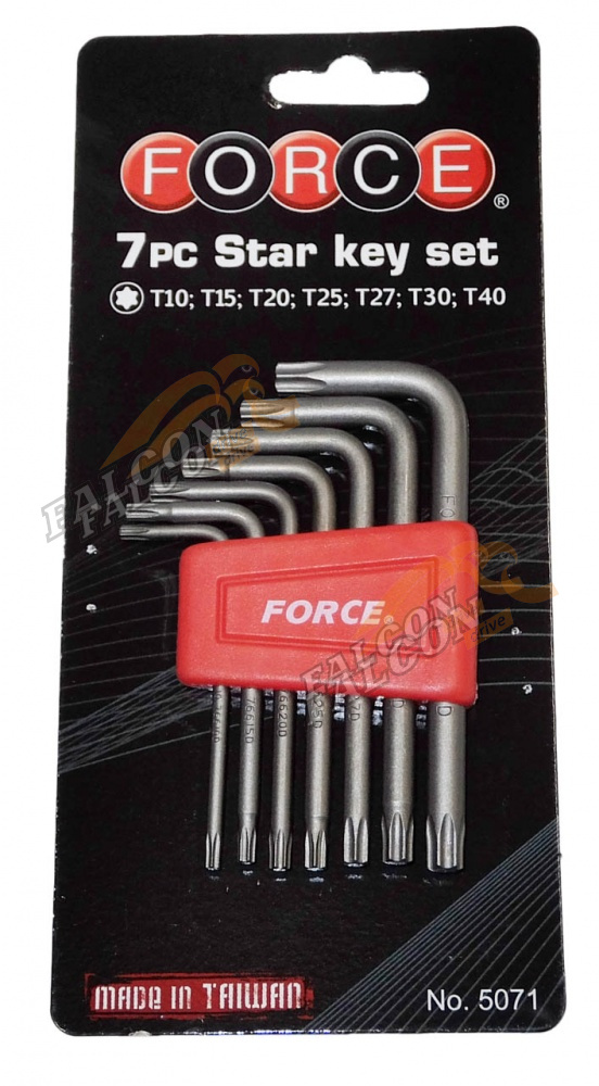Набор ключей TORX 7 пр (T10-T40) (Force) 5071