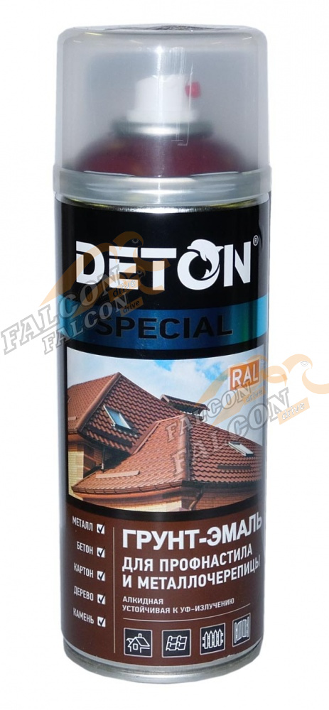 Грунт-эмаль алкид RAL 8017 Шоколадно-коричневый  DETON Special (аэр) металлочерепица 520мл