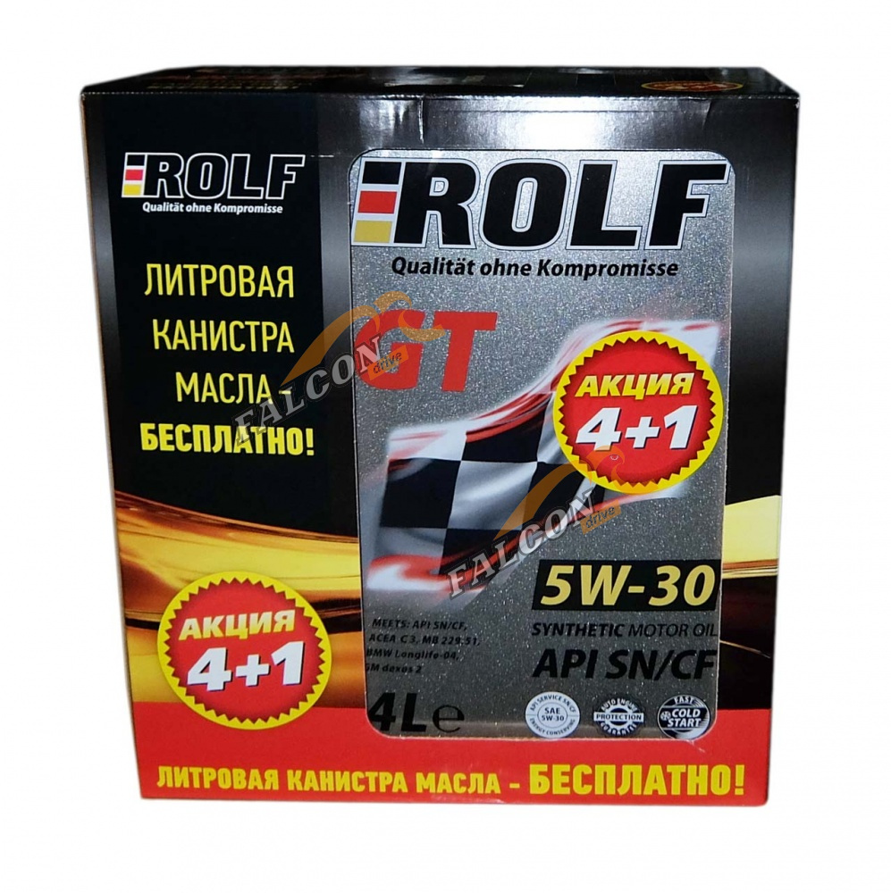 А/масло Rolf GT 5W30 4л акция 4+1 SN/CF