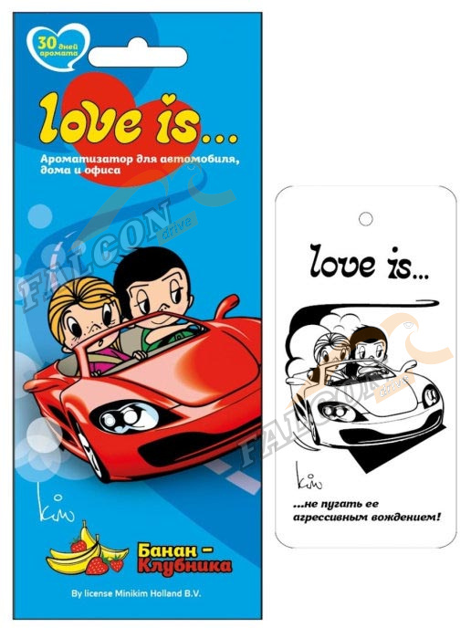Ароматизатор подвес картон (LOVE IS) БАНАН-КЛУБНИКА LIK0002