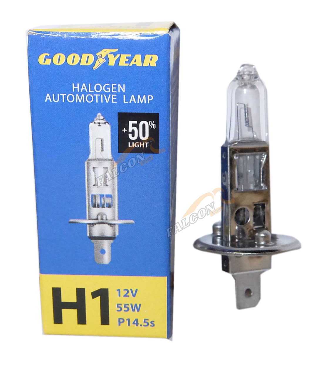 Лампа галог H1 12V55W+50% (Goodyare) More Light GY011124