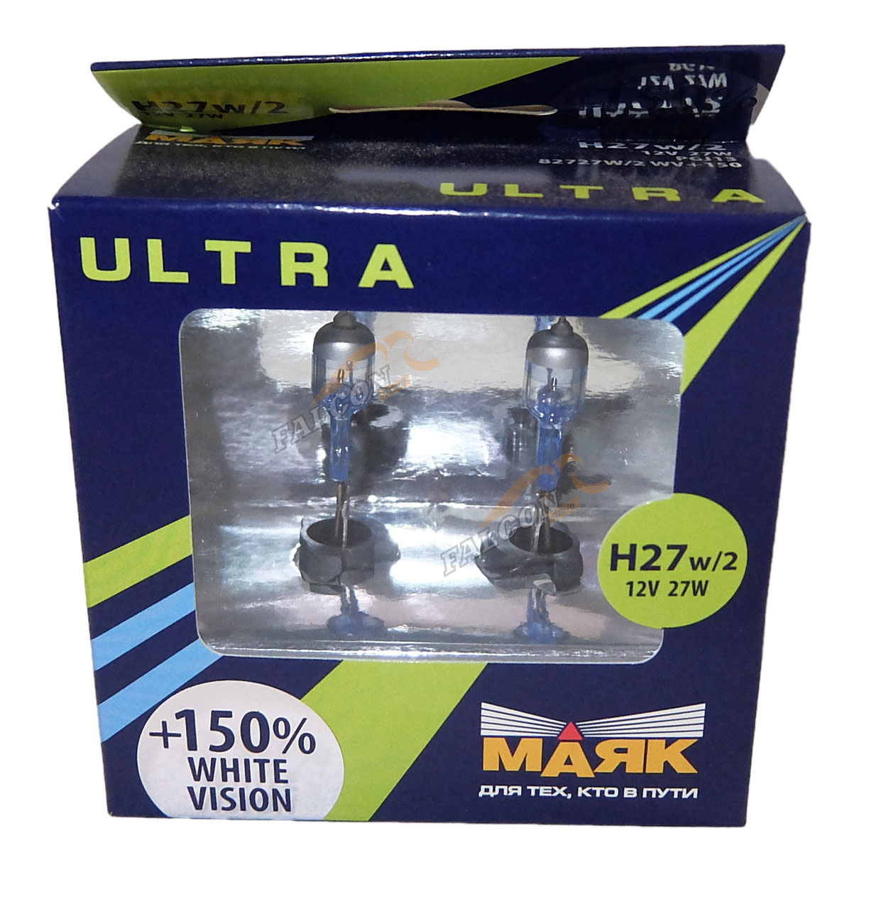 Лампа галог H27 12V27W+150% (Маяк) ULTRA Super White Vision к-т2шт 82727W\2WV+150                  