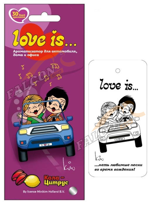Ароматизатор подвес картон (LOVE IS) КОЛА-ЛИМОН LIK0012