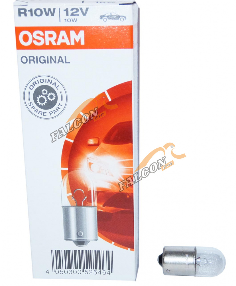 Лампа 12V10W (Osram) (габариты, з/ход, салон, стоп) (Германия) R10W