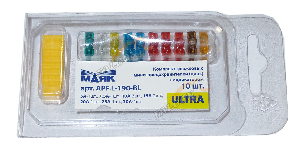 Предохр Mini (Маяк) к-т 10шт с индик