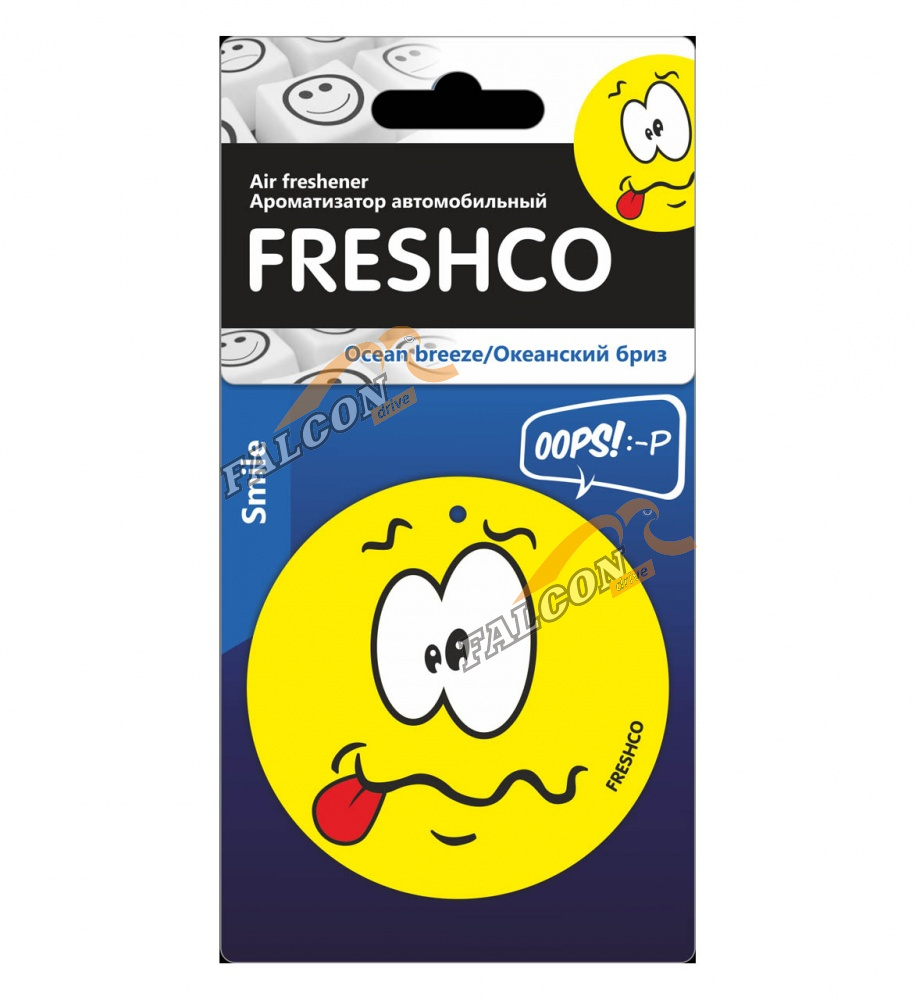 Ароматизатор подвес картон Смайл (FRESHCO) Океанский бриз PSMB-97