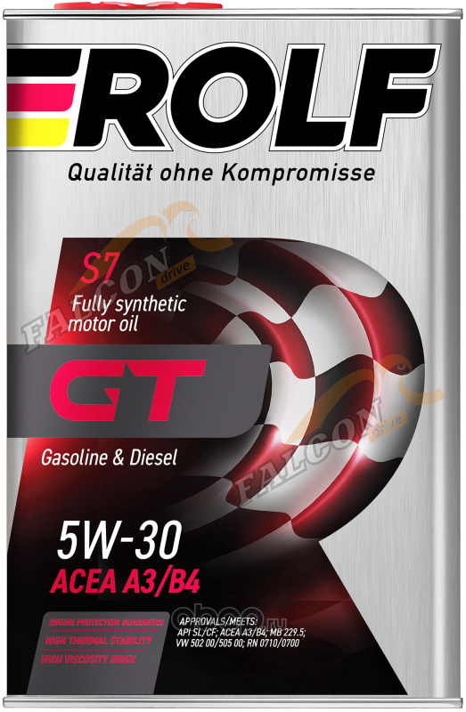 А/масло Rolf GT 5W30 4л ACEA A3/B4 SL/CF МЕТАЛЛ