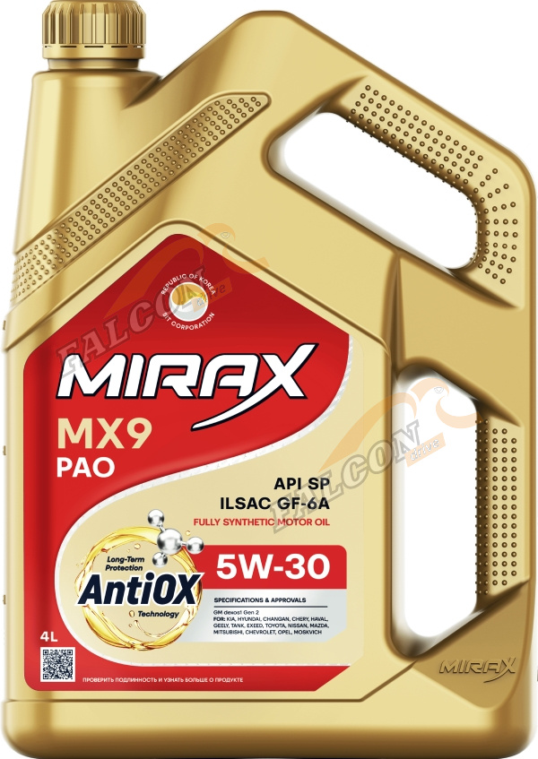А/масло MIRAX MX9 5W30 SP, ILSAC CF-6A  4 л Акция 4+1