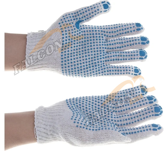 Перчатки х/б с ПВХ Люкс Серые XXL 7класс 6 нитей