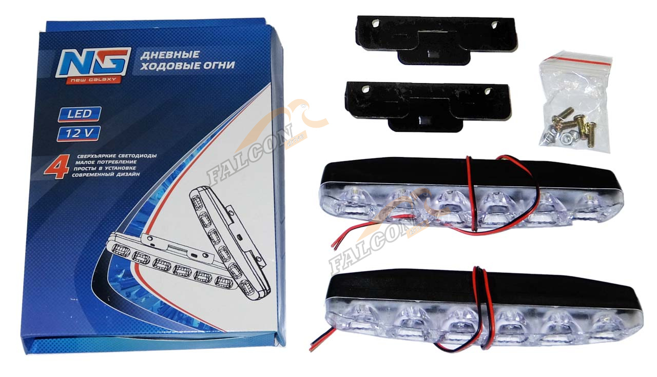 Ходовые огни пластик  (NEW GALAXY) 2*6LED*0,8 W 155 702-104