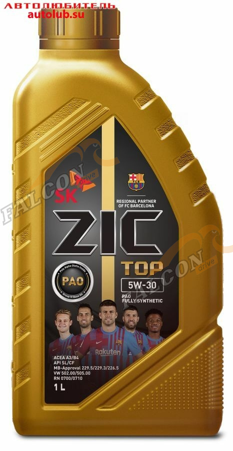 А/масло ZIC  5W30 TOP PAO 1 л A3,B4