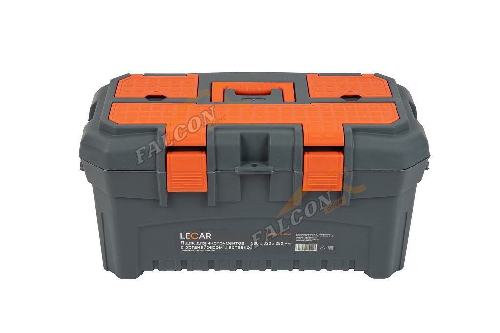Ящик для инструмента 22,5" 580х320х280мм (LECAR) с органайзером и вставкой