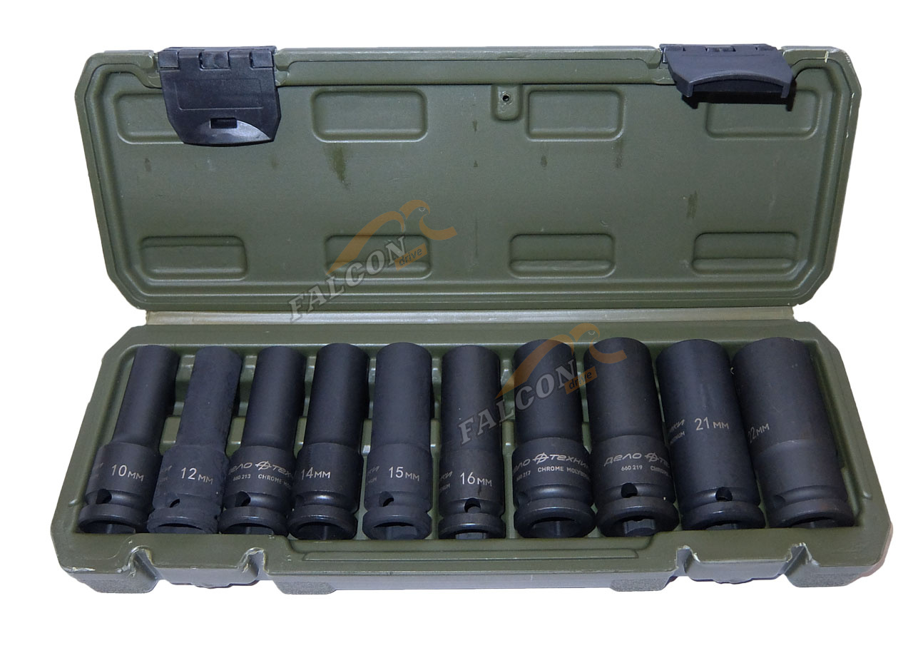 Головки набор 1/2" ударные удлинен 10 пр (ДТ) 