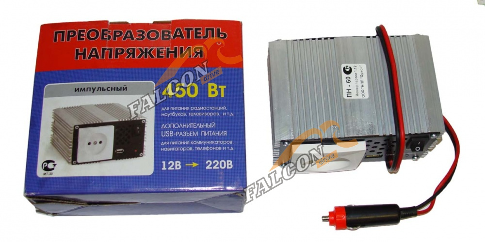 Преобразователь напряжения 12/220V, 450W, USB (Орион) ПН-60