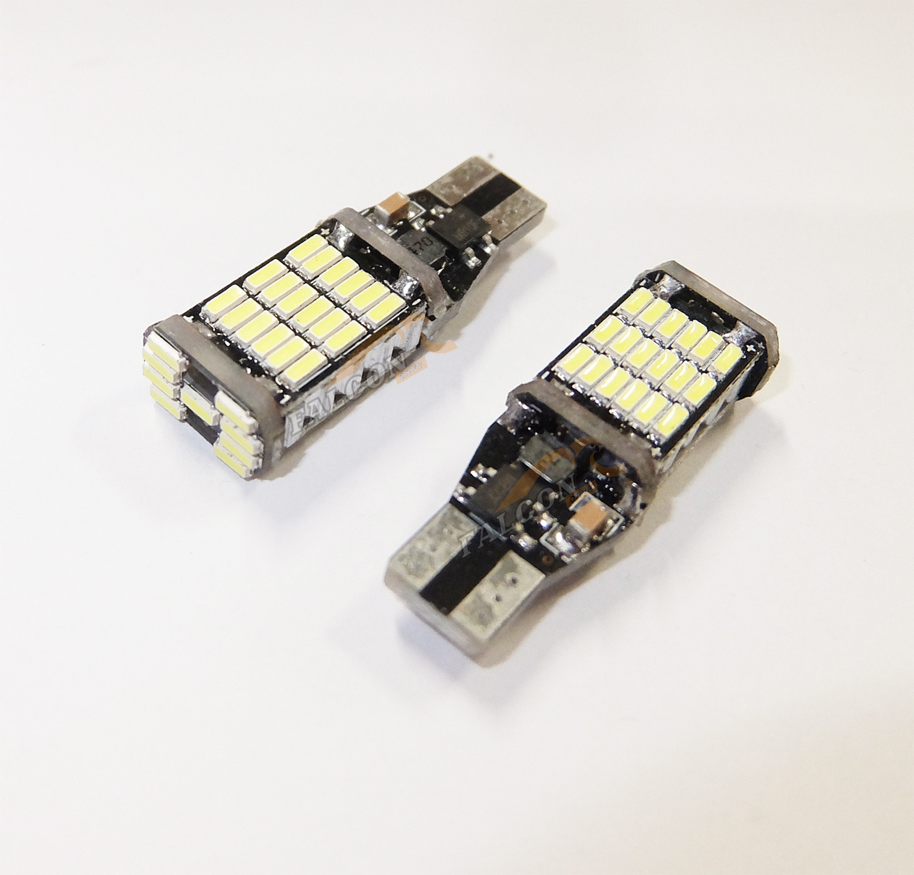 Светодиод 12V Т15  б/ц (LEDFOOT) Canbus  W16W   45 SMD  белый 6000K з/ход КАЛИНА ГРАНТА