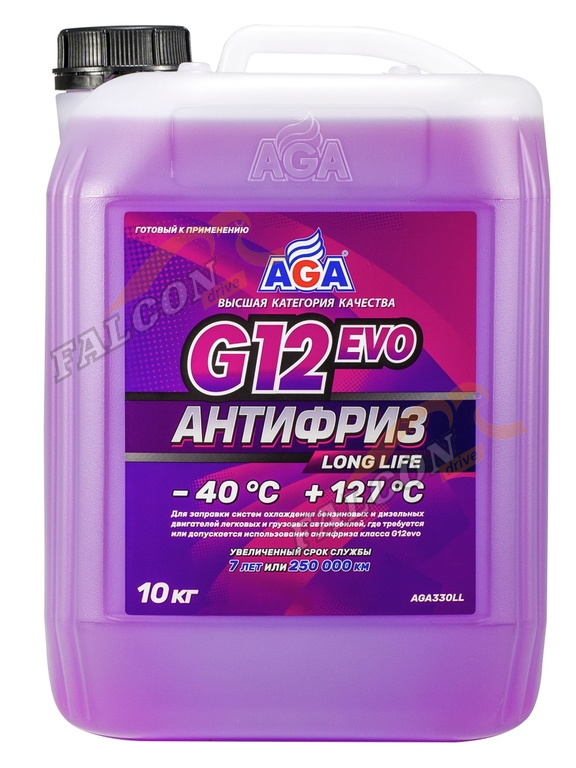 Антифриз AGA  10кг G12evo (AGA330LL) (фиолетовый)