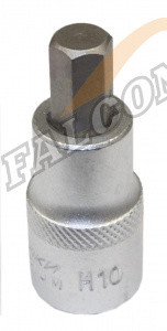 Головка со вставкой шестигр 10 мм 1/2" L 55мм (ДТ)