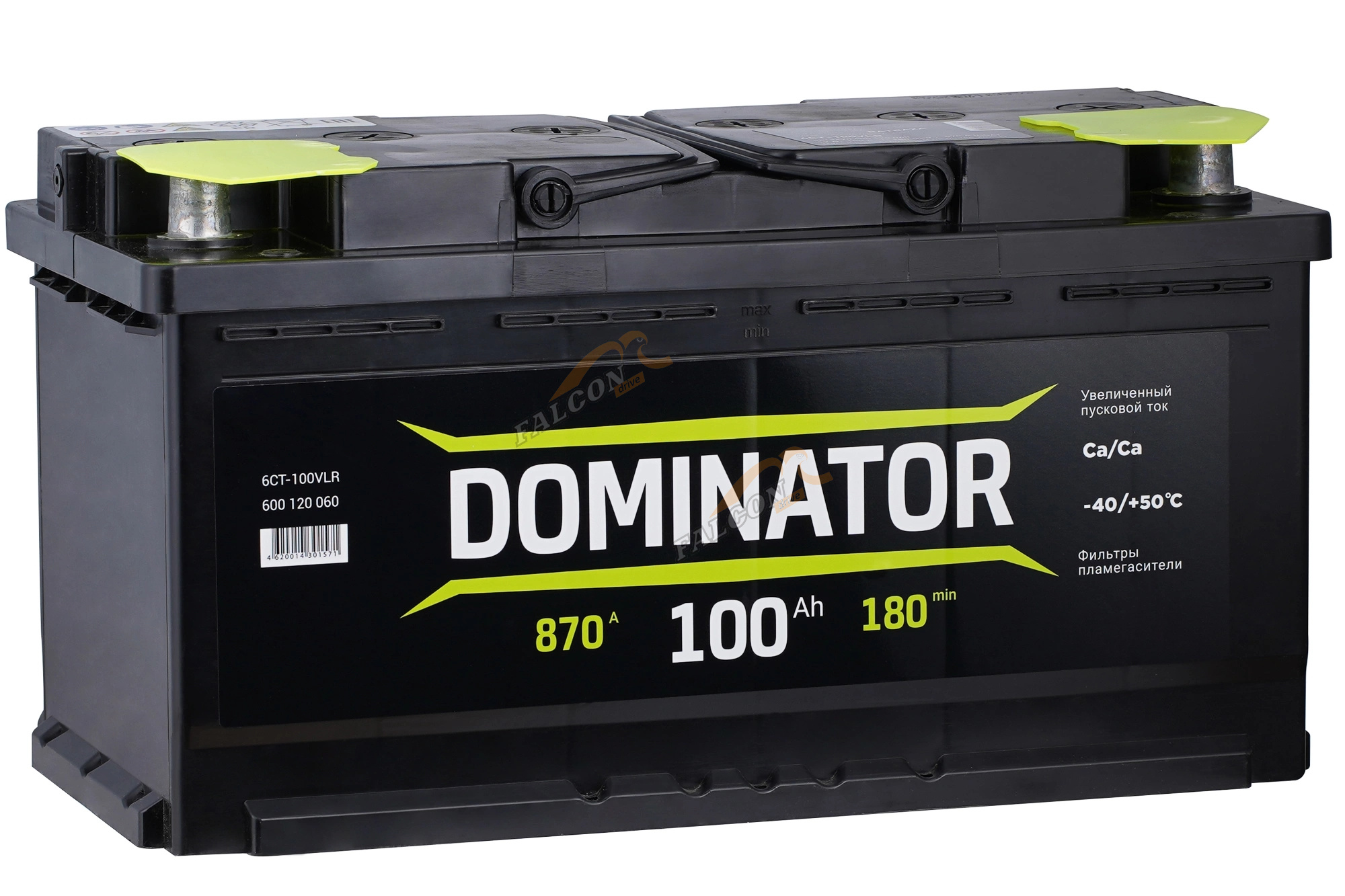 АКБ 100R Dominator (ОБР) (EN870) ДШВ 353х175х190 залит