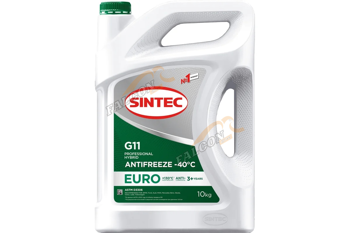 Антифриз Sintec Euro G-11 10кг green -40 (Ак)