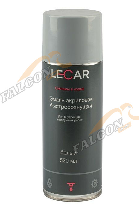 Эмаль акриловая  белая аэр 520мл (LECAR) 
