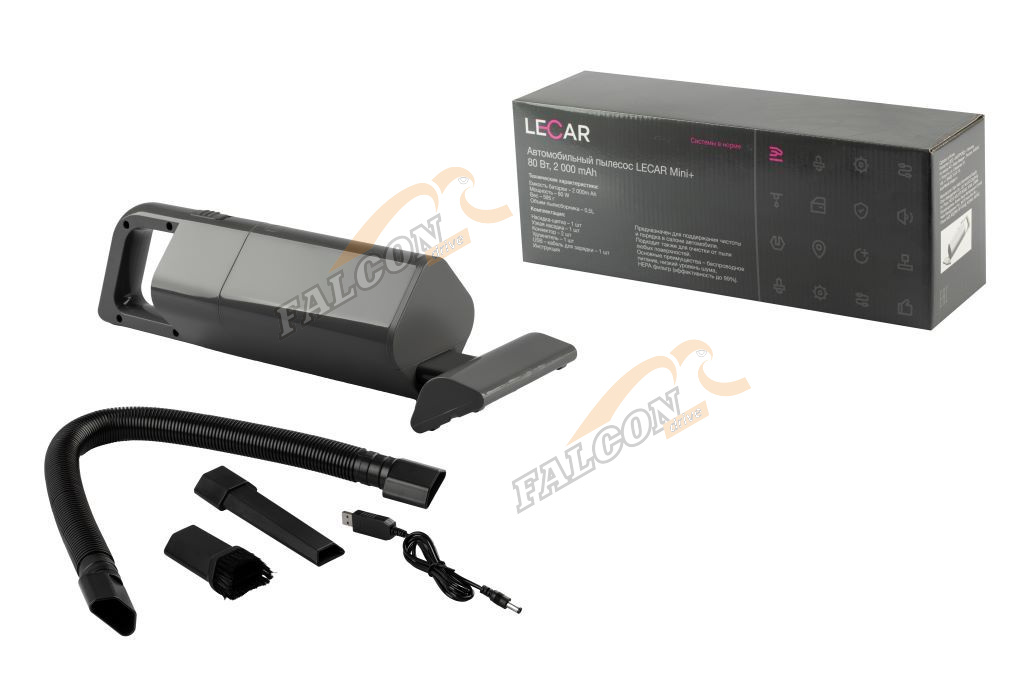 Пылесос автомобильный Mini+ 80Вт 2000mAh (LECAR)