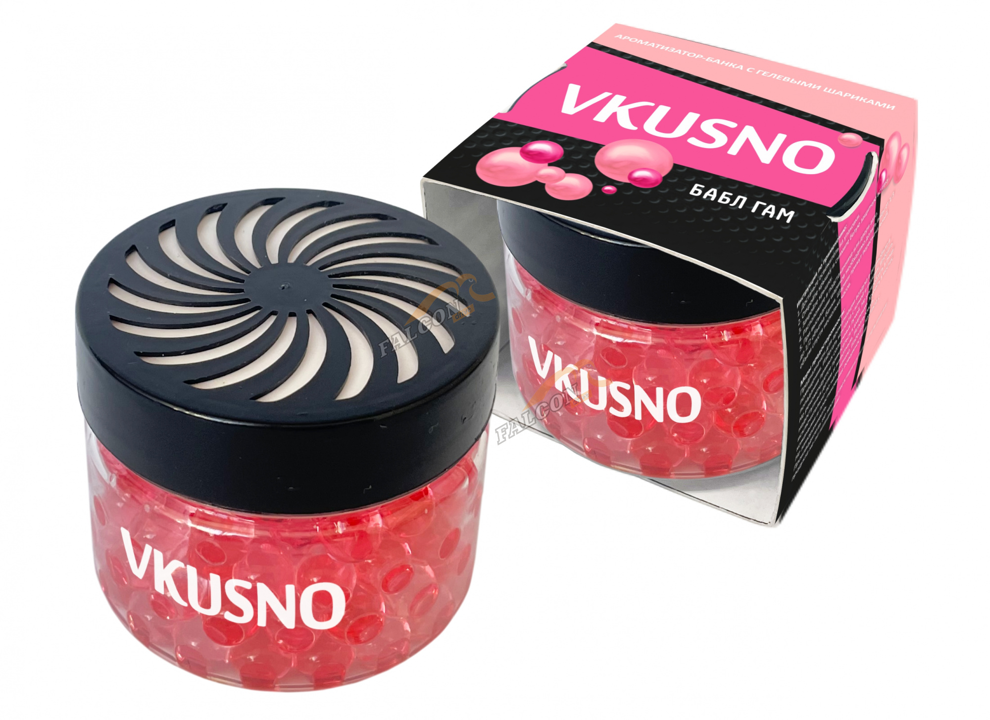 Ароматизатор на панель гель (Vkusno) банка с гелевыми шариками Бабл-гам