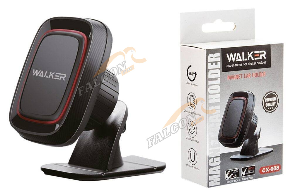 Держатель телефона (WALKER) магнит, плоскость на шарнире, на панель 008