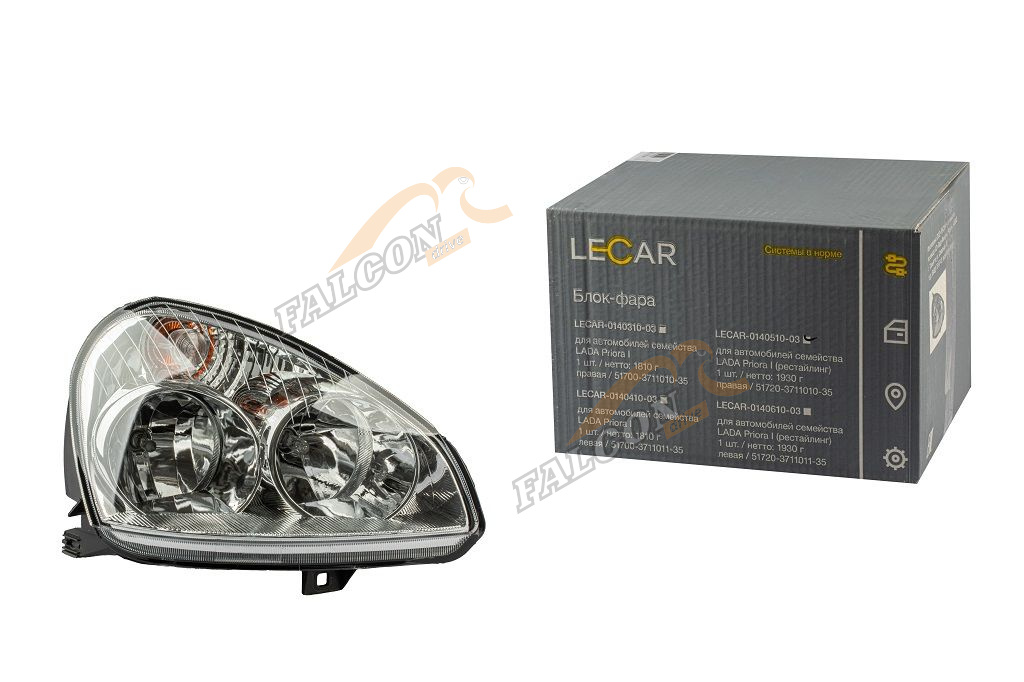 Блок-фара ВАЗ-2170 Priora прав рейсталинг (LECAR) 