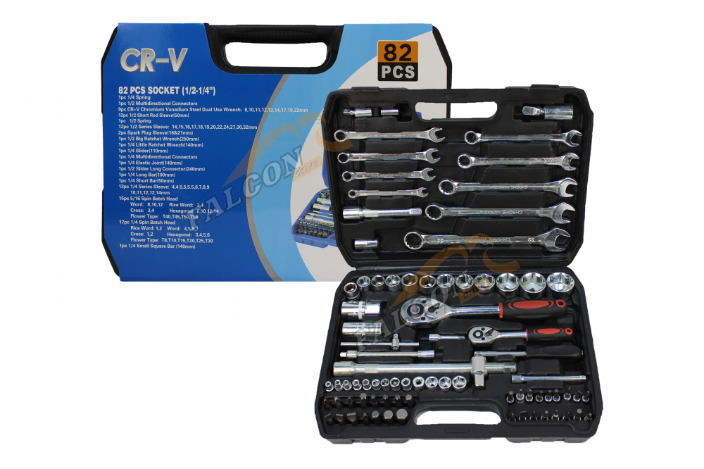 Набор инструмента  82 пр (CR-V) 1/4", 1/2" 6 гр