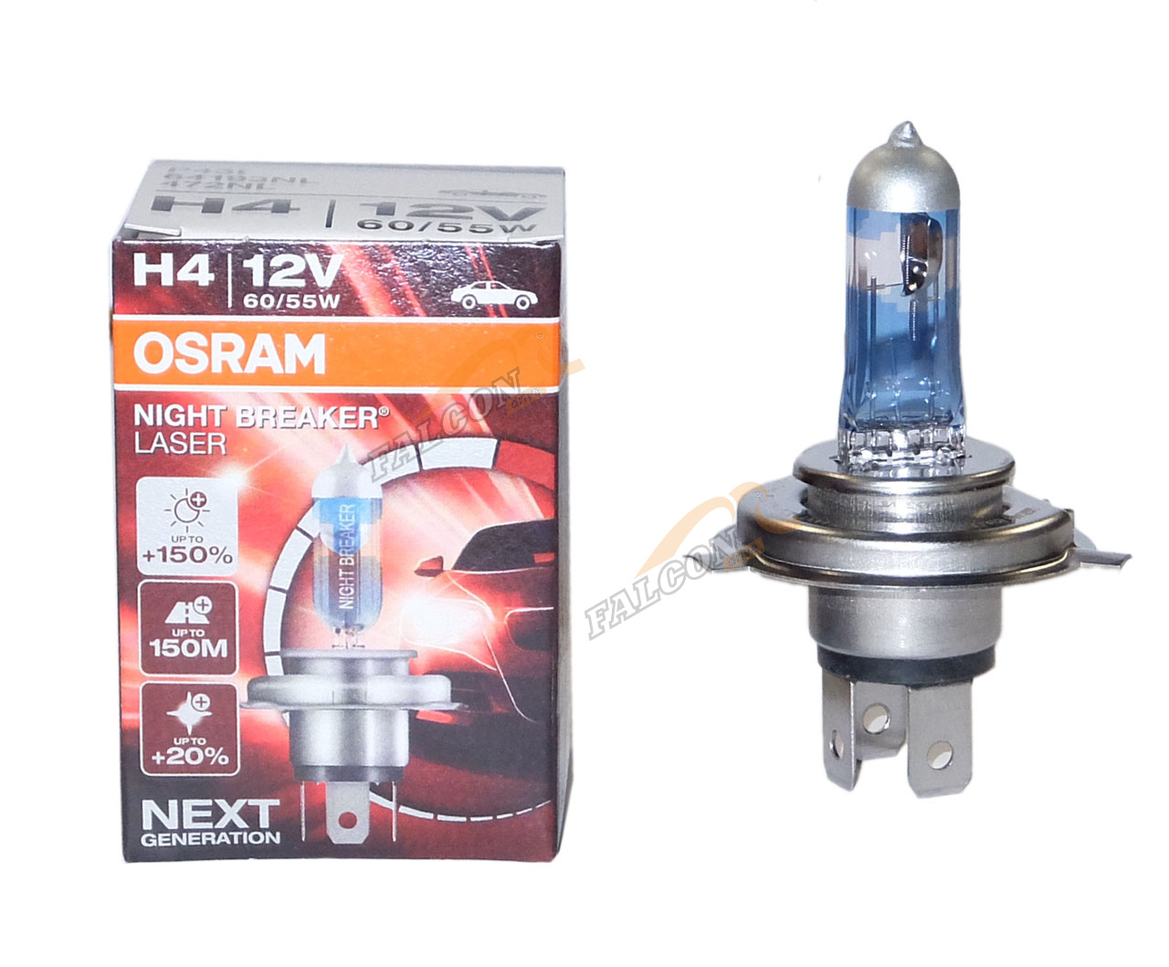 Лампа галог H4 12V60/55W+150% (Osram) 4050K BREAKER LASER 64193 NIGHT P43t