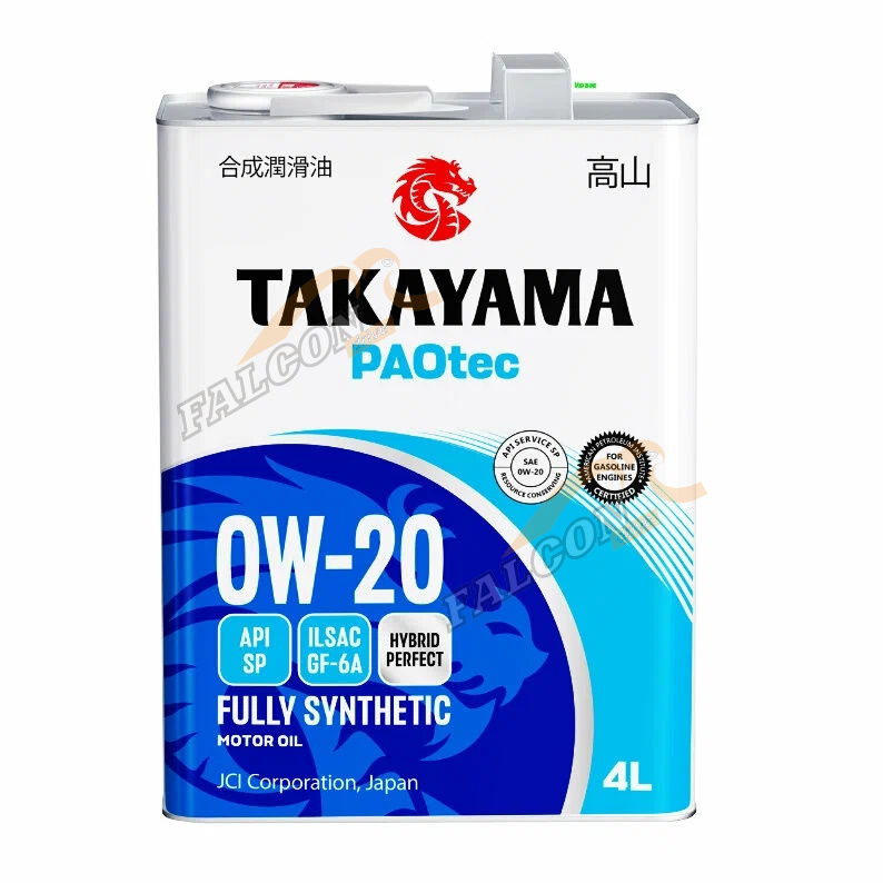 А/масло TAKAYAMA (МЕТАЛЛ) 0W20 син 4л GF-6 API SP PAOtec акция 4+1