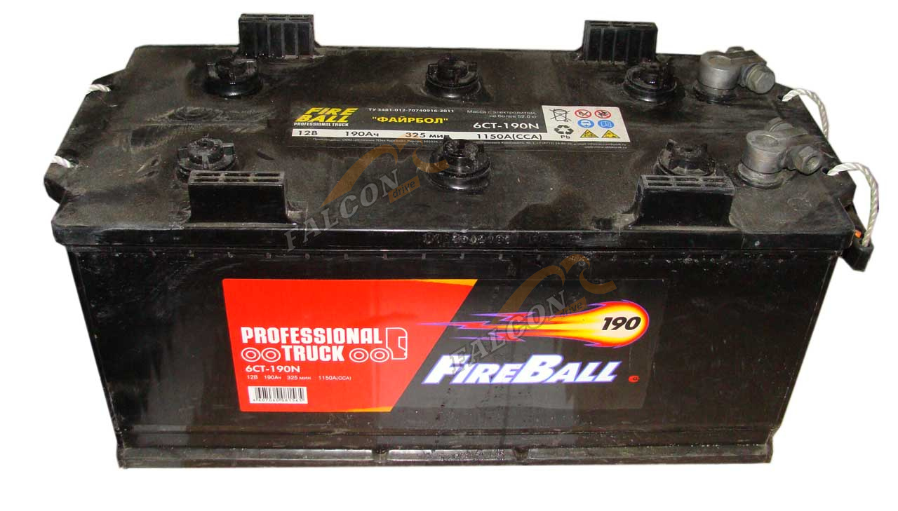 АКБ 190L- Fire Ball НИЗКИЙ КОНУС  (EN1200А) ДШВ 513х223х217 