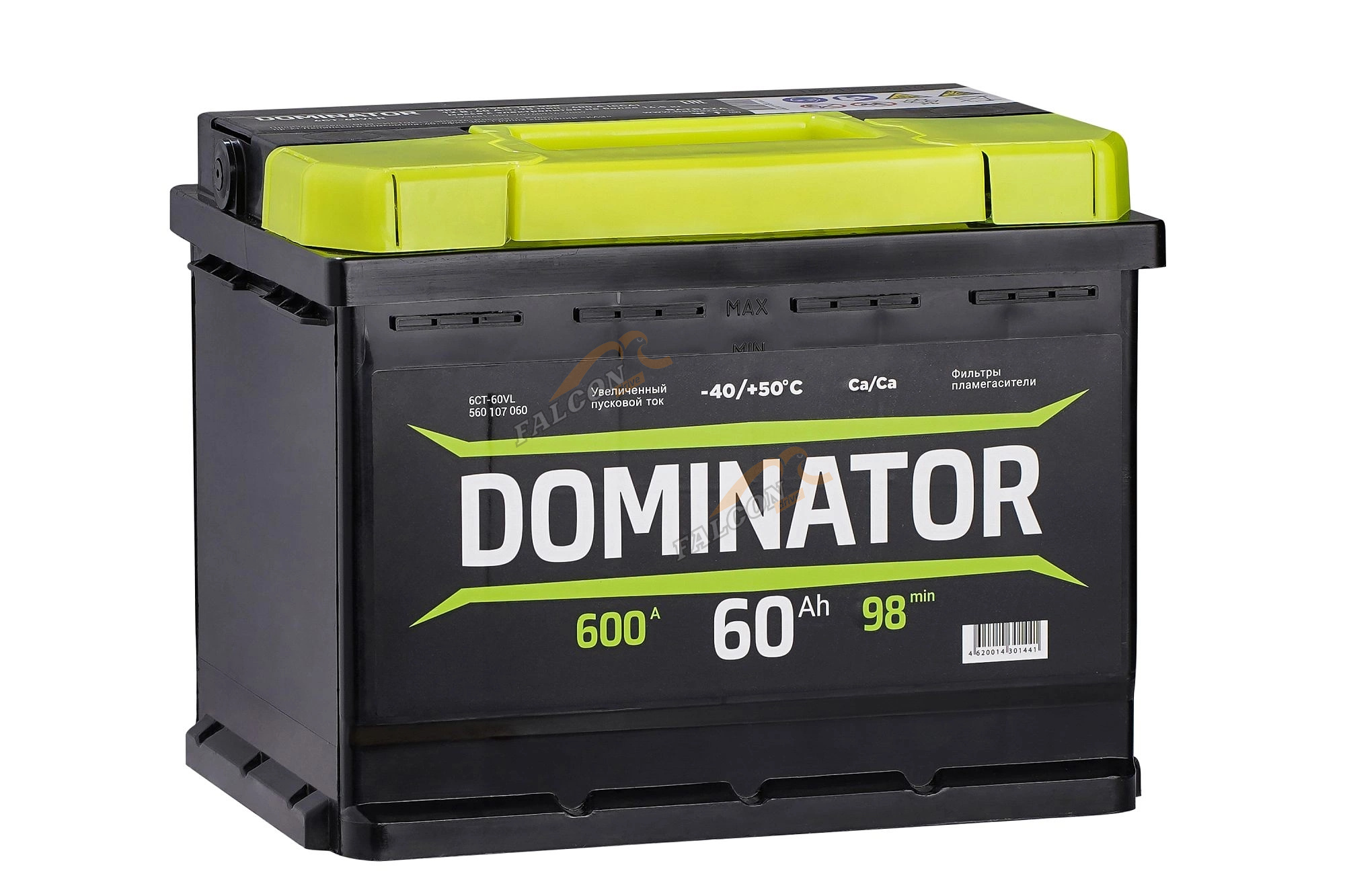 АКБ 60 Dominator (EN600) ДШВ 242х175х190 залит 