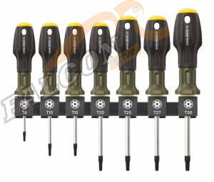 Отвертки набор Torx 7 пр (Т8,Т10,Т15,Т20,Т25,Т27,Т30) (ДТ) с отверстием