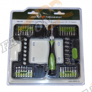 Отвёртка цанговая для точных работ с битами 1/8''  37предм (ДТ)
