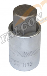 Головка со вставкой шестигр 19 мм 1/2" L 55мм (ДТ)