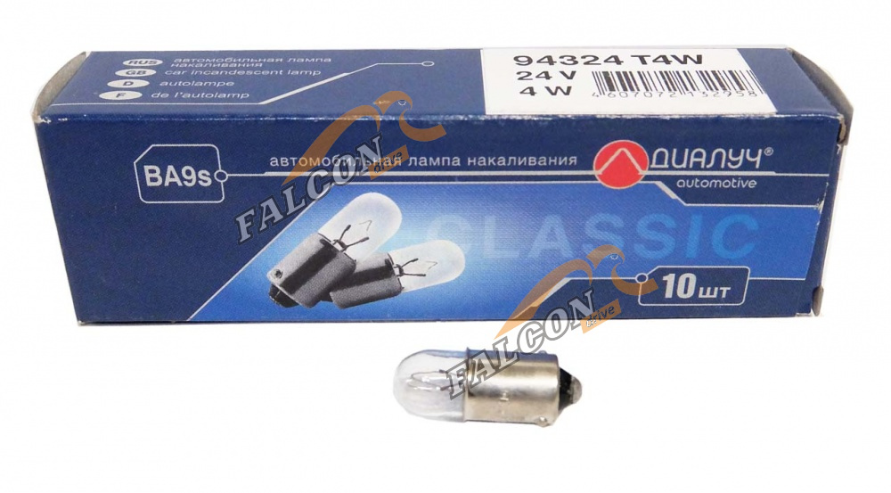 Лампа 24V4W (ДИАЛУЧ)  BA9s (поворотники, стоп) 94324