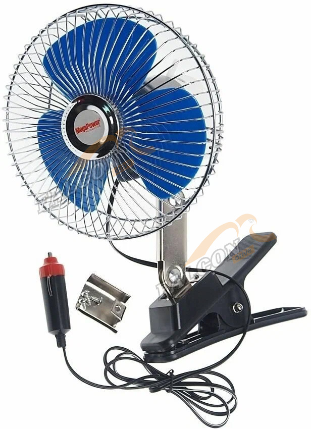 Вентилятор в салон на прищепке  12V 6" 16см (MEGAPOWER) (с решеткой металл) m502c12