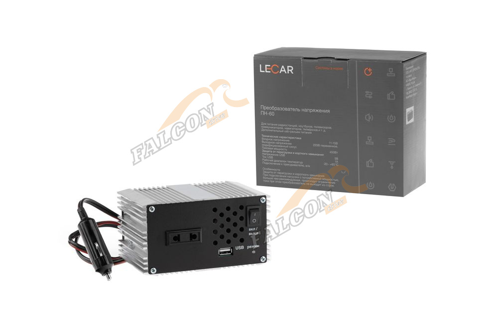 Преобразователь напряжения 12/220V, 450W, USB (LECAR) ПН-60