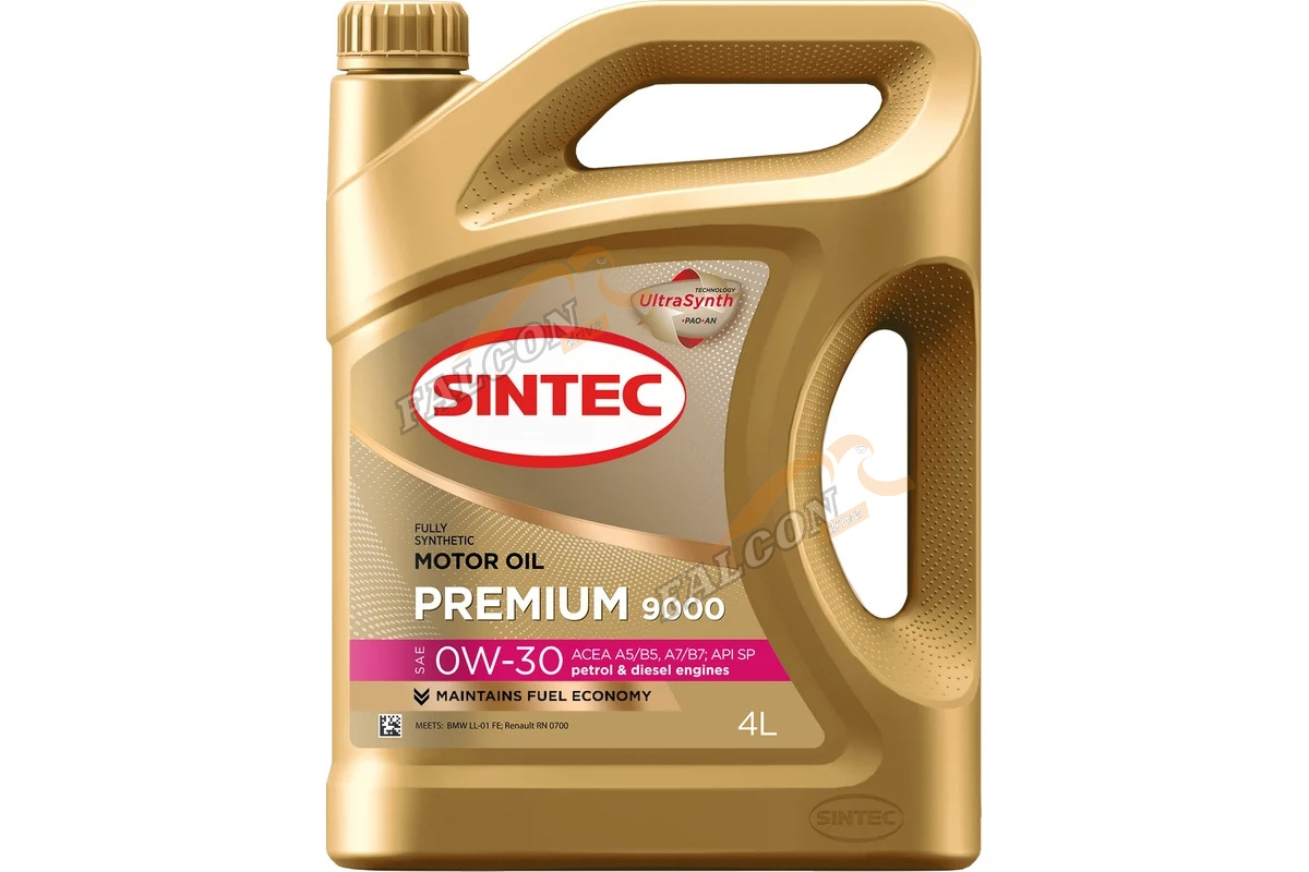 А/масло SINTEC Premium 9000 0W30 синт 4л A5/B5 API SP