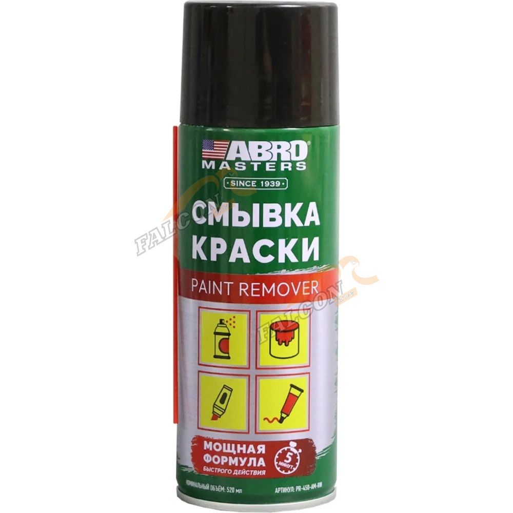 Смывка старой краски агрессивная формула (ABRO) (аэр) 450мл PR-450-AM-RW