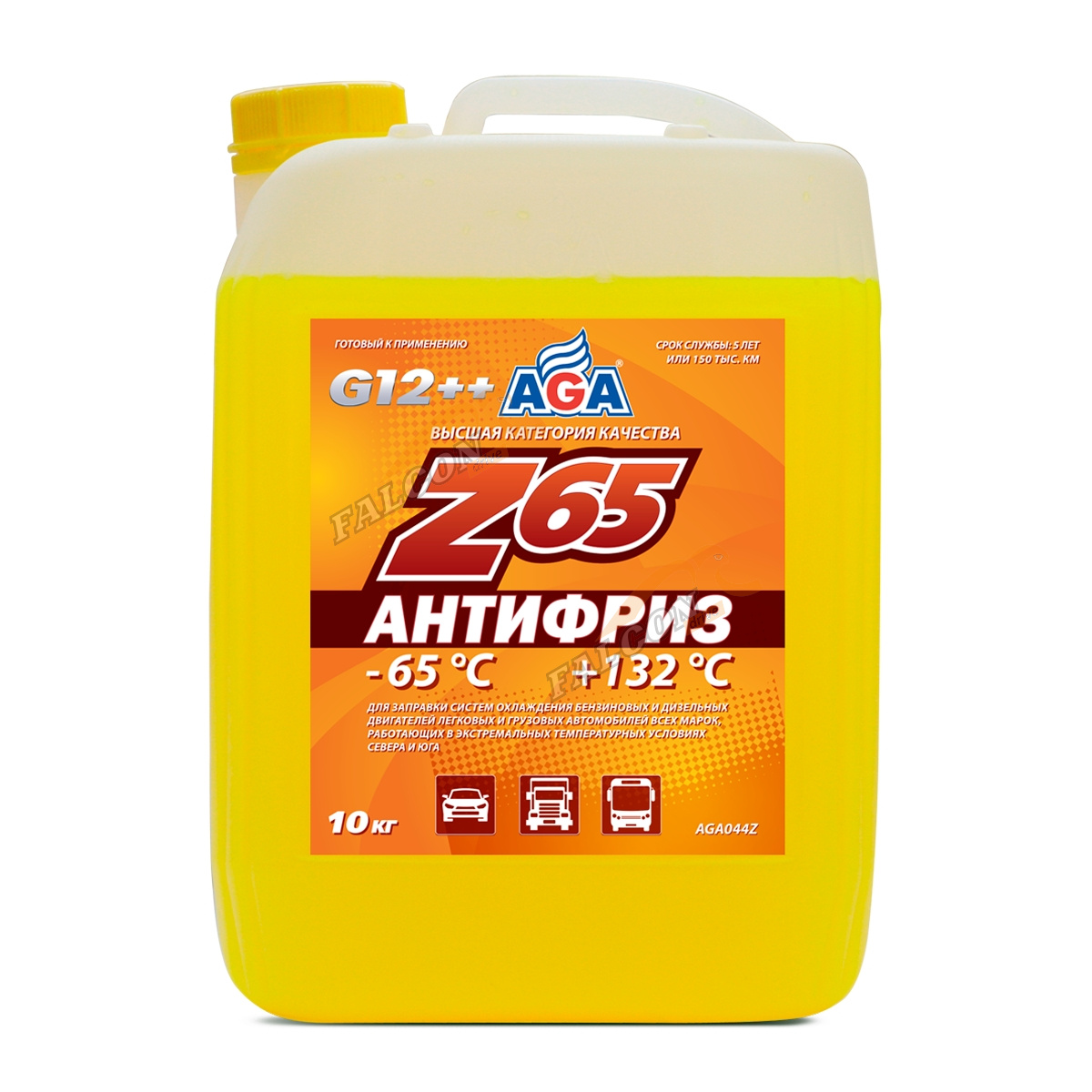 Антифриз AGA-65 G12++ 10кг (AGA044z) (жёлтый)
