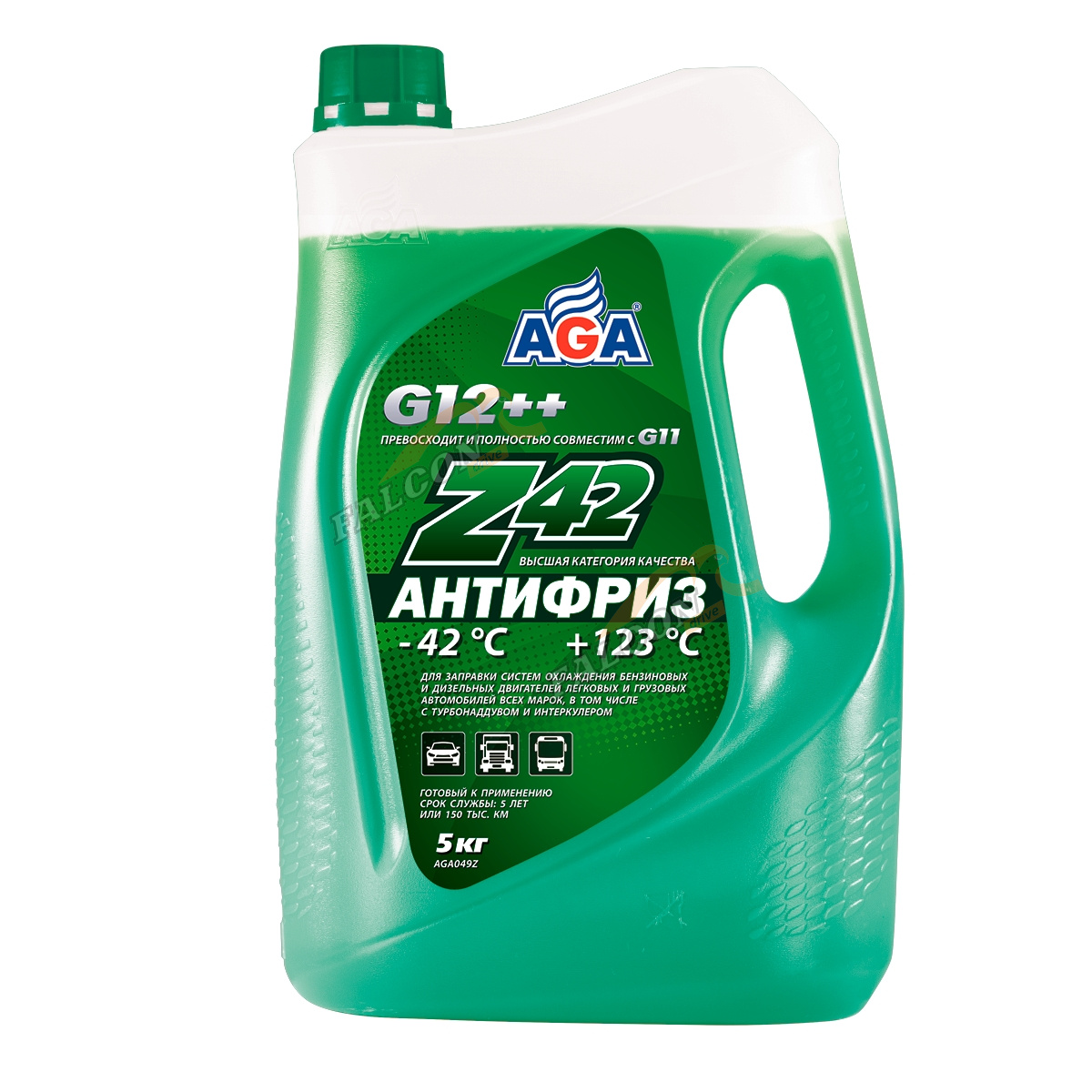Антифриз AGA G12++ 5кг (AGA049z) (зелёный)