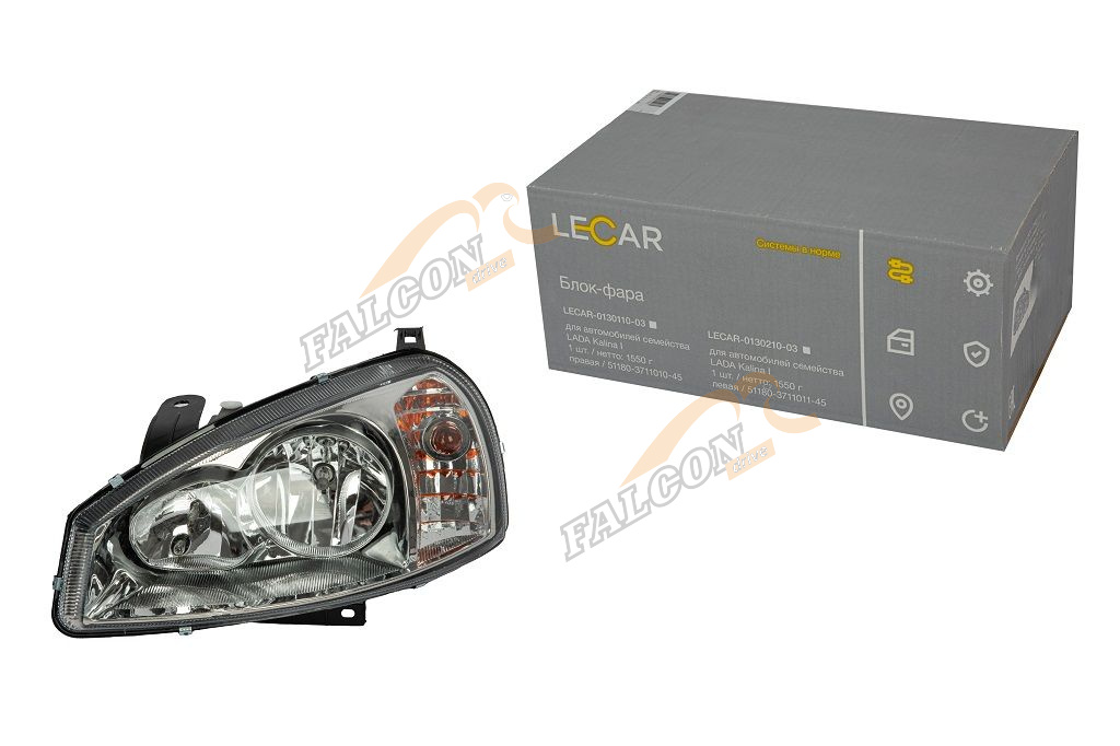 Блок-фара ВАЗ-1118 Kalina (LECAR) лев 