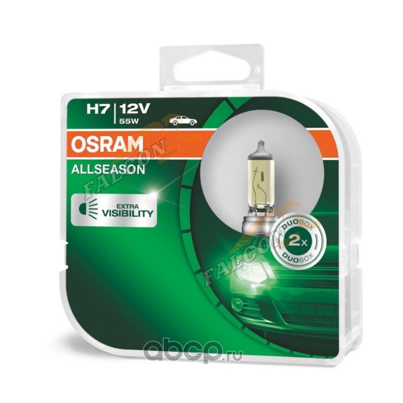 Лампа H7 галог 12V55W+30% (Osram)  ALLSEASON Extra Visibility 