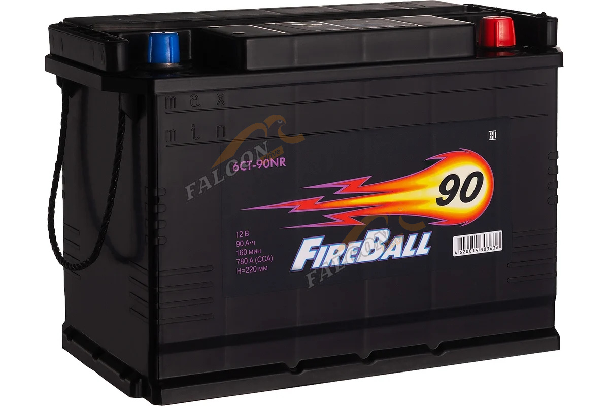 АКБ 90R Fire Ball (ОБР) (EN780) ДШВ 353х175х190 залит