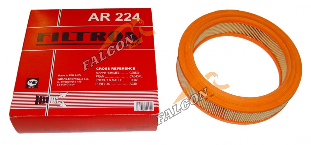 Фильтр воздушный (Filtron) AR 224 MANN-FILTER C25521, KNECHT/MAHLE LX166