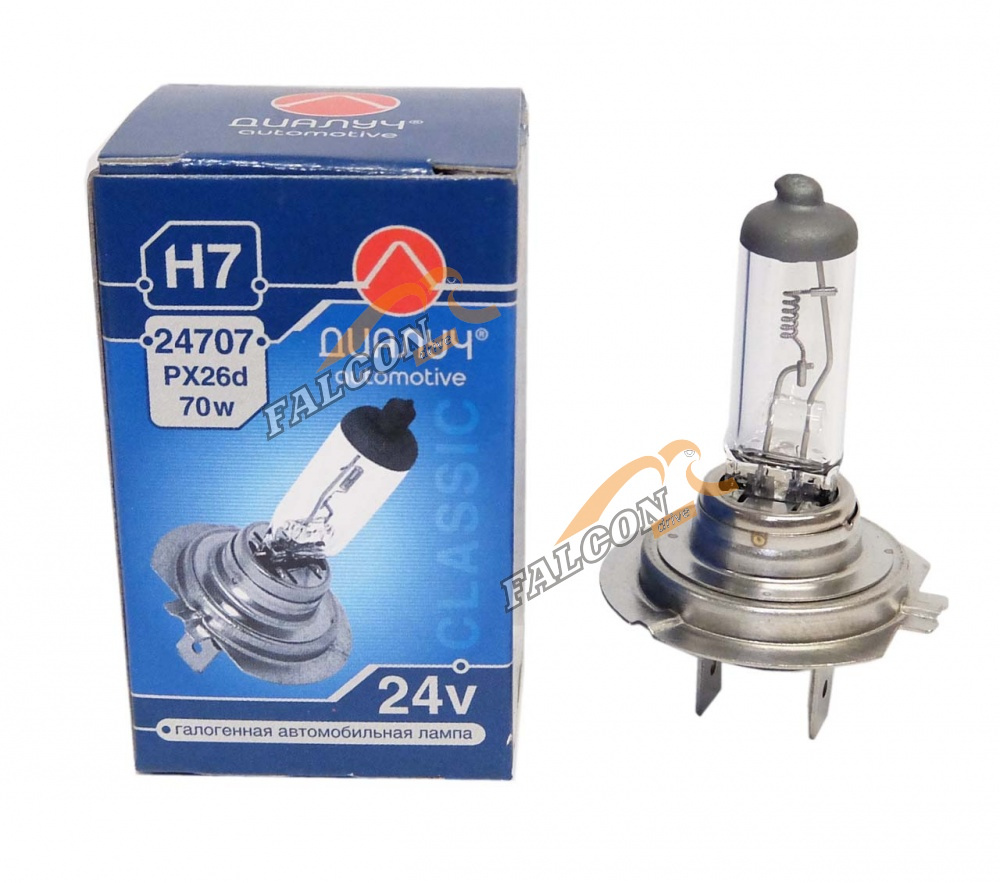 Лампа галог H7 24V70W (ДИАЛУЧ) 24707