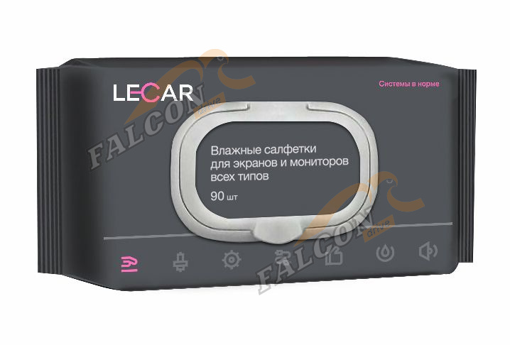 Салфетки для мониторов 90шт (Лада-Имидж LECAR) пластиковый клапан